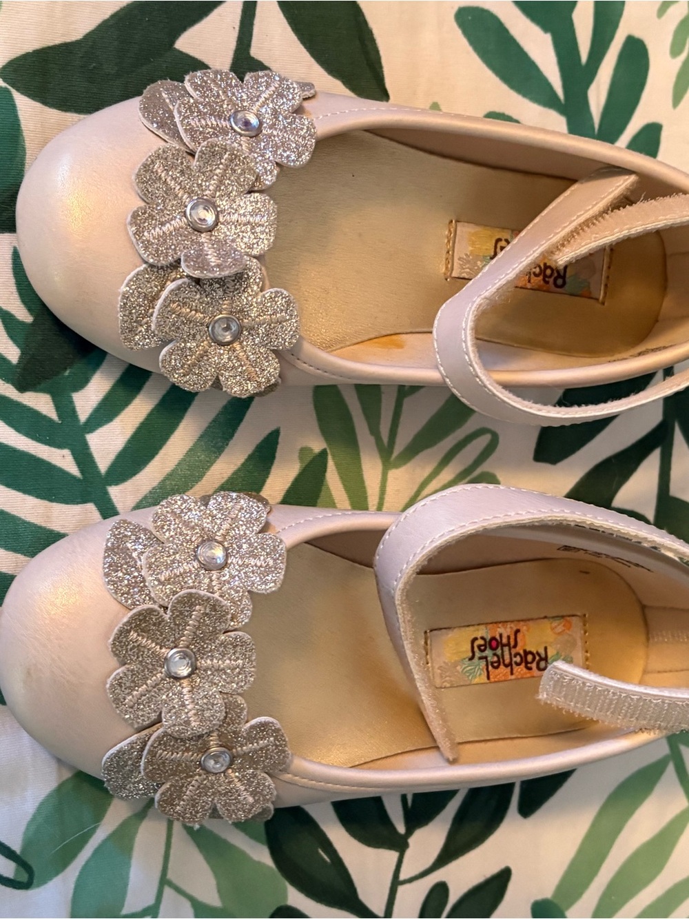 Rachel Shoes Pearl Pink Flower Strap Dress Flats